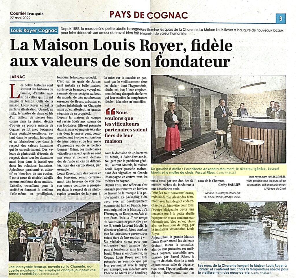 Article presse suite à l'inauguration des locaux Louis Royer 