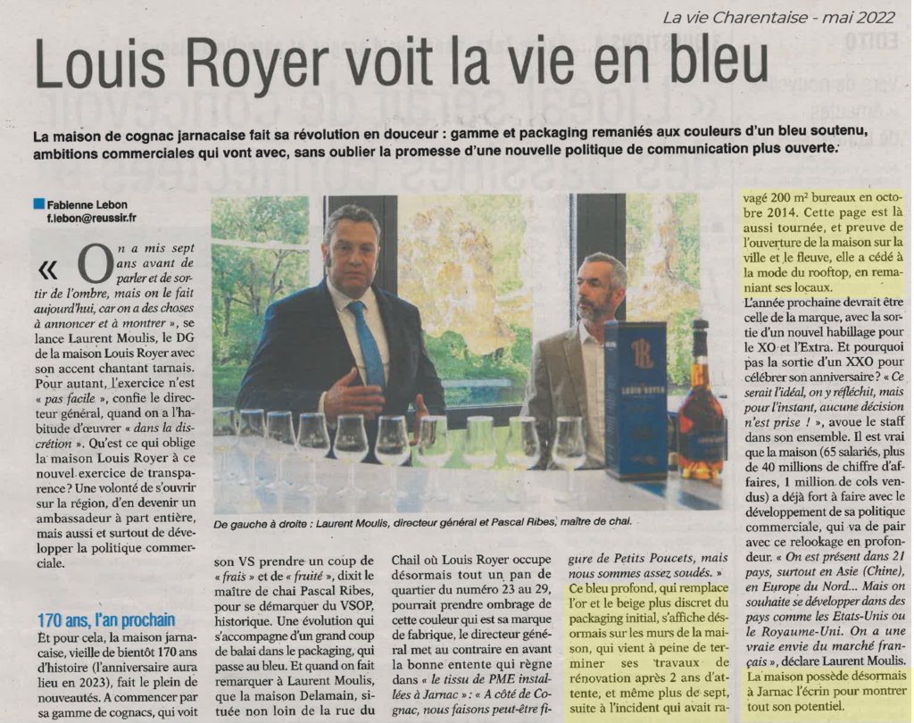 Article presse suite à l'inauguration des locaux Louis Royer 