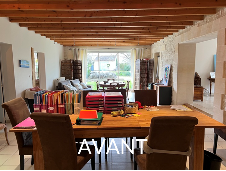 Avant - Vue du bureau vers la salle à manger