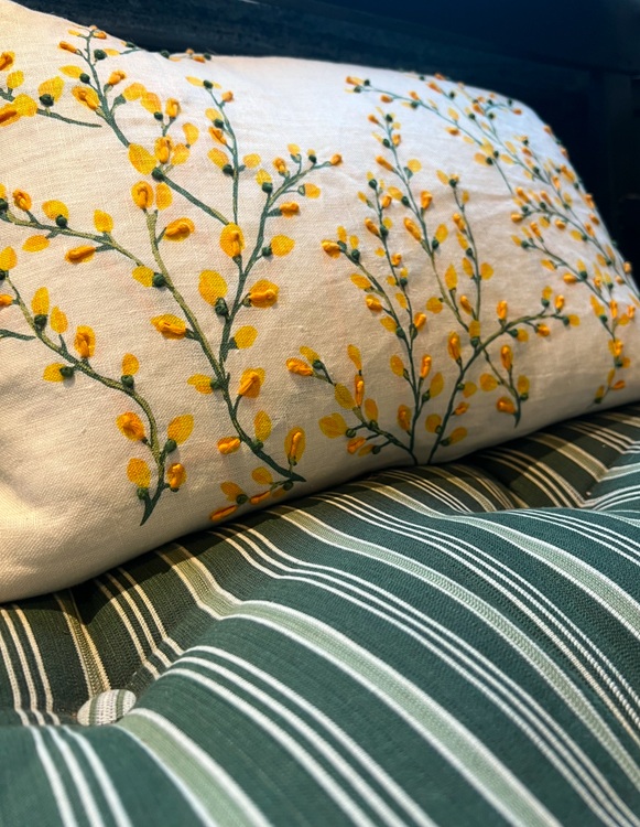 Zoom sur les textile de la banquette