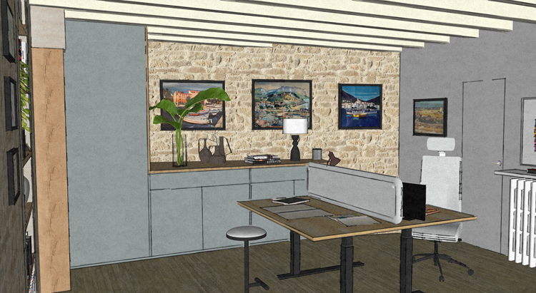 Simulation 3D du bureau