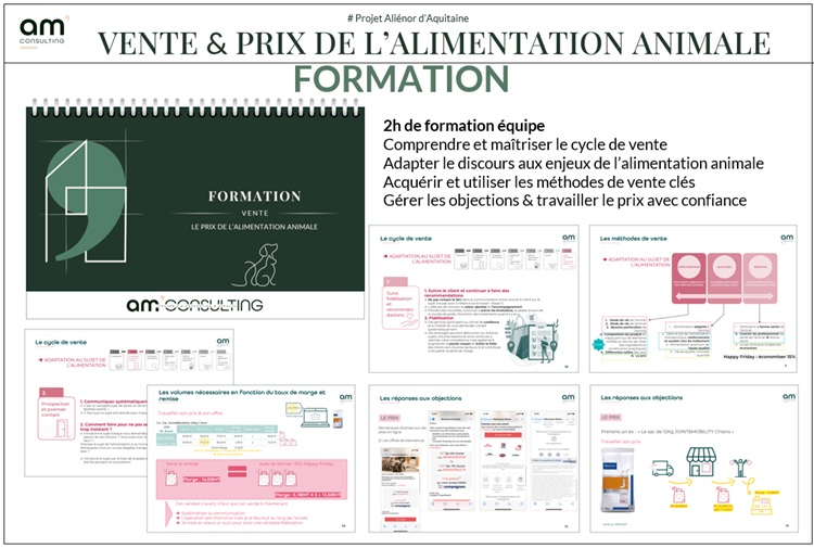 Formation vente et politique de prix sur l'alimentation pour l'équipe. Afin d'optimiser l'opération alimentation et mettre à l'aise les équipes face aux tarifs de la clinique versus l'offre existante sur internet. Analyse et positionnement du prix, réponse aux objections et tunnel de vente.