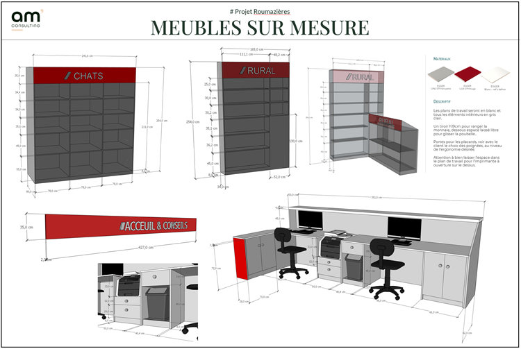 Le cahier des charges de Roumazières à destination du menuisier afin d'établir son devis et d'assurer une fabrication conforme