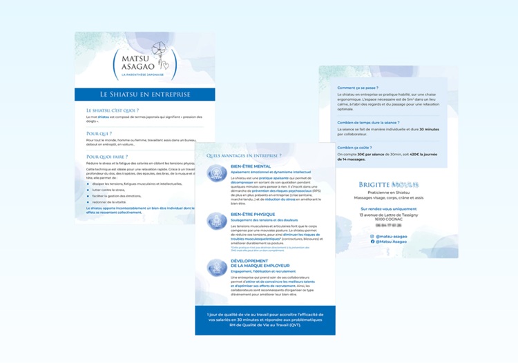 Création d'un argumentaire destinés aux Entreprises sur les bienfaits du shiatsu en entreprise