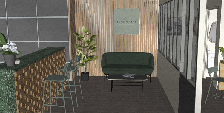 Maquette du bureau d'accueil clients