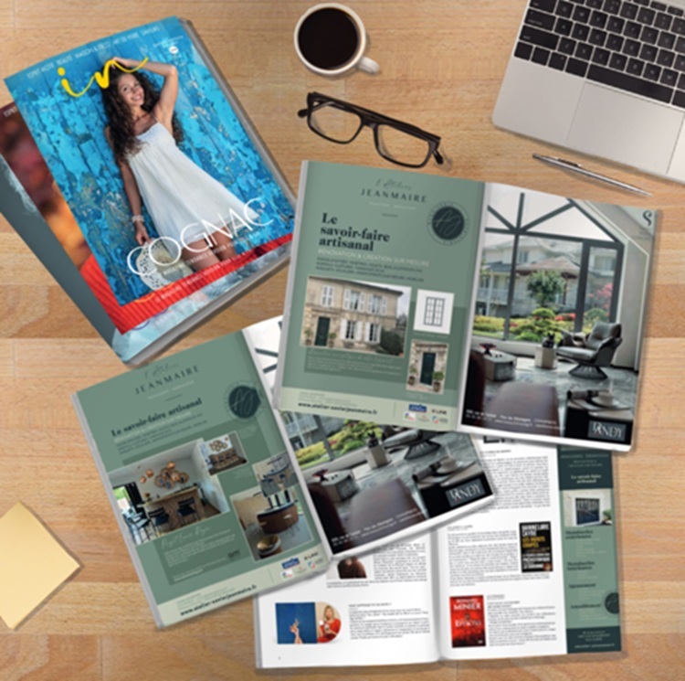 Réalisation de Template pour les parutions presse (double page, page pleine et pavé vertical, sur fond vert ou sur fond beige)