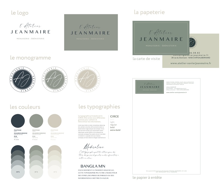 Identité visuelle : nouveau logo, création d'un monogramme, nouvelles couleurs, nouvelles typo, nouvelle carte de visite et papier à entête