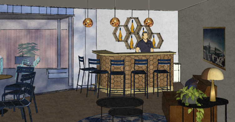 Maquette Bar 1er étage / terrasse