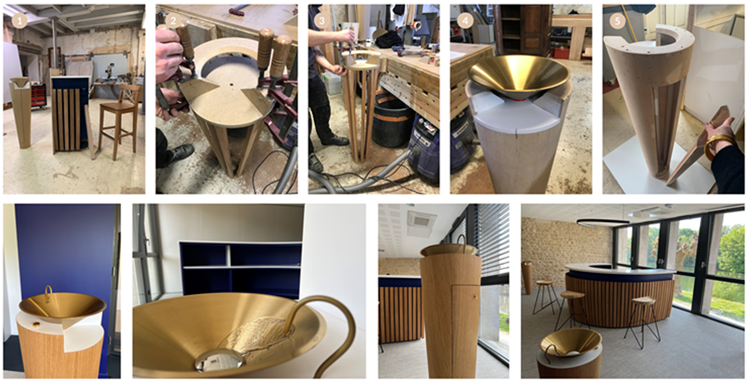 Etapes de fabrication du meuble des crachoirs