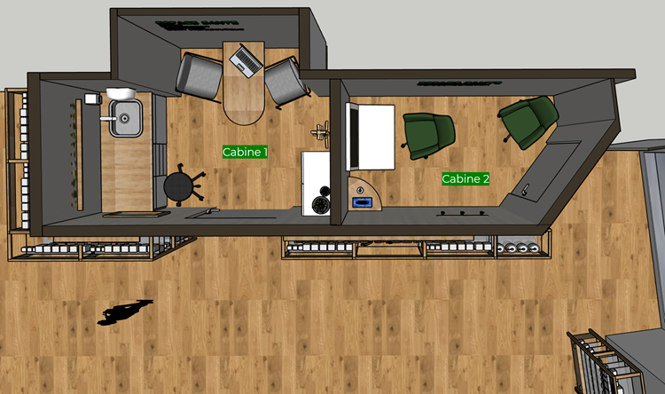 Plans des espaces de confidentialité pour les nouvelles missions