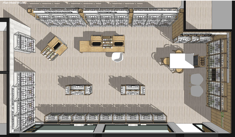 Plan de l'aménagement de la pharmacie