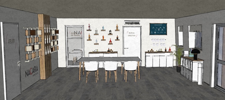 Maquette de l'accueil/showroom