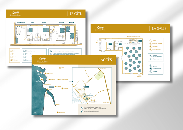 Création de plans à la charte graphique du Château de Dercie